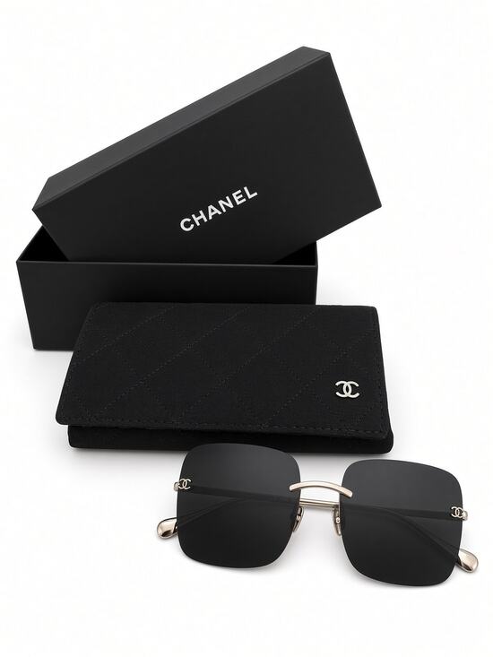 Chanel Accessories - $900 | Chanel square titanium sunglasses Light gold / silver titanium